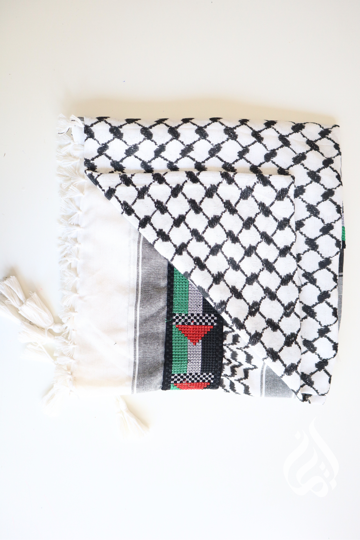 West Bank Classic B&W with Palestinian Flag - Made in Palestine