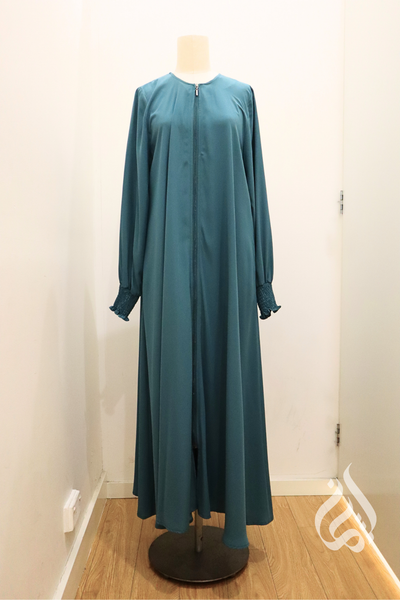 Front Zipped Abaya - Teal