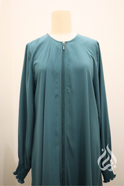 Front Zipped Abaya - Teal