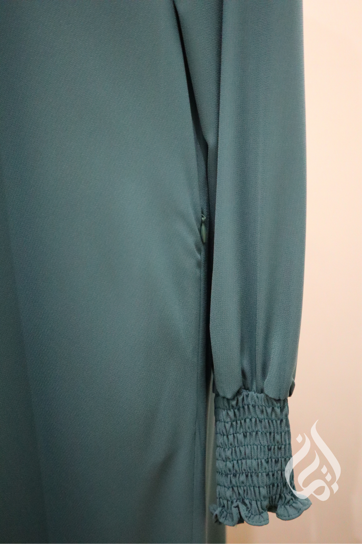 Front Zipped Abaya - Teal