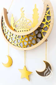 Wooden Crescent Hanging Decor