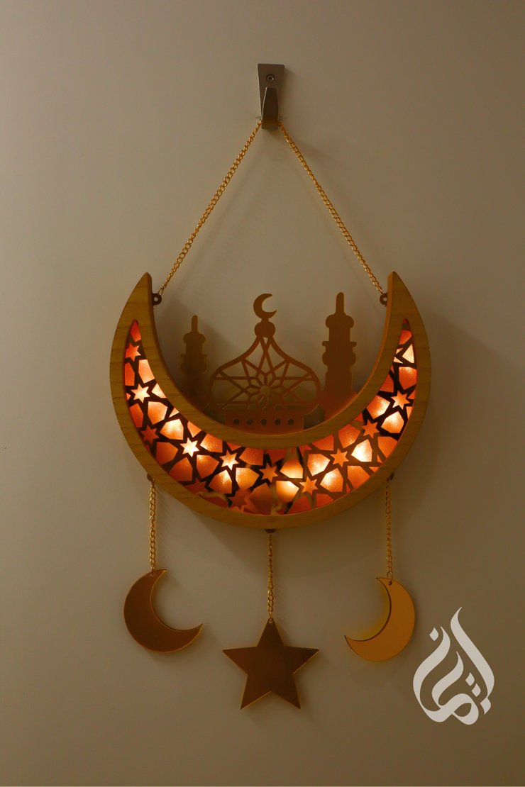 Wooden Crescent Hanging Decor