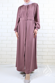 Classic Buttoned Dress - Mauve