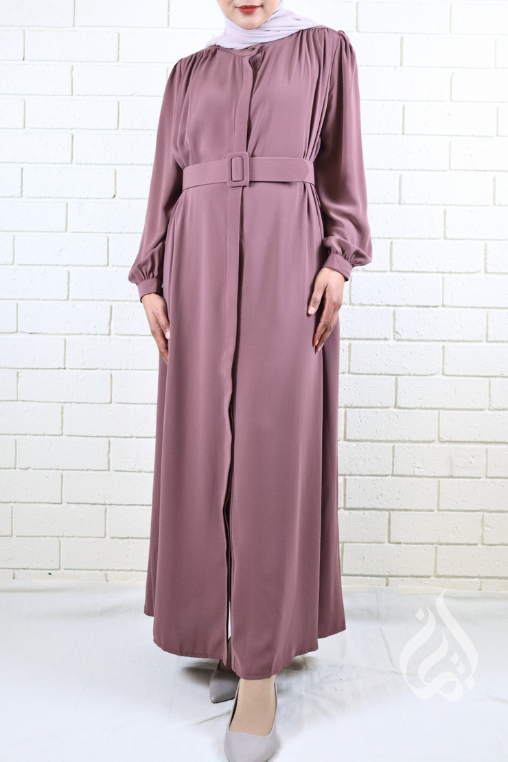 Classic Buttoned Dress - Mauve