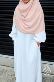 Girls Maxi Dress - Off-White (Raglan Sleeves)
