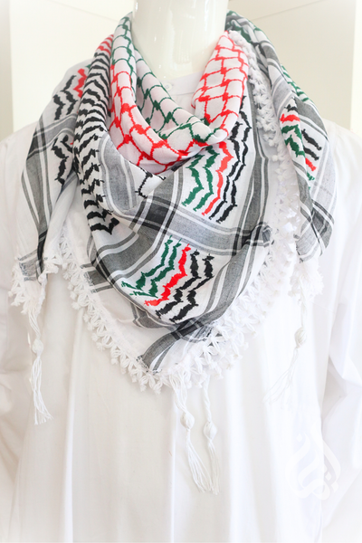 West Bank Kufiya in Flag Colours - Made in Palestine