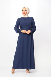 Cocoon Sleeve Dress - Navy Blue