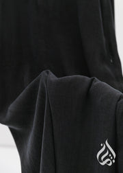 Classic Zipped Abaya - Charred Black