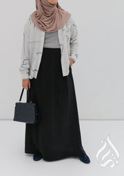 Classic Long Skirt - Charred Black