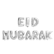 Reusable Eid Mubarak Foil Balloon Bunting - Silver